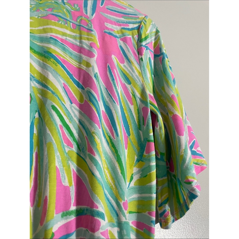 Lilly Pulitzer Romper Cotton Jersey Tropical Palm Print S Resortwear - Picture 11 of 12